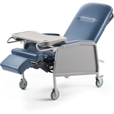 VEVOR Medizinischer Liegestuhl, mit 3 Liegepositionen, Geri-Stuhl mit 4 Rädern, weich gepolsterter Sitzfläche & abnehmbarem Tablett, ideal für Krankenhaus, Pflegeheim & häusliche Pflege VEVOR Medizinischer Liegestuhl, mit 3 Liegepositionen, Geri-Stuhl mit 4 Rädern, weich gepolsterter Sitzfläche & abnehmbarem Tablett, ideal für Krankenhaus, Pflegeheim & häusliche Pflege