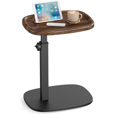 VASAGLE Beistelltisch C-Form, Sofatisch, Couchtisch für kleine Räume, Wohnzimmertisch höhenverstellbar, Wohnzimmer Schlafzimmer, 30 x 40 x 69 cm, walnussfarben-tintenschwarz LET363M101 VASAGLE Beistelltisch C-Form, Sofatisch, Couchtisch für kleine Räume, Wohnzimmertisch höhenverstellbar, Wohnzimmer Schlafzimmer, 30 x 40 x 69 cm, walnussfarben-tintenschwarz LET363M101