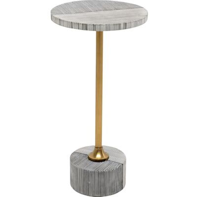 Kare Design Beistelltisch Domero Double Gold, schwarz/weiß, Durchmesser 25 cm, rund, Couchtisch, Wohnzimmer, Nachttisch, Stahlgestell Kare Design Beistelltisch Domero Double Gold, schwarz/weiß, Durchmesser 25 cm, rund, Couchtisch, Wohnzimmer, Nachttisch, Stahlgestell