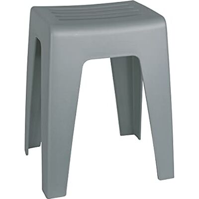WENKO Badhocker Mod. Kumba, Hocker in modernem Design aus Kunststoff in Schwerer Qualität, Sitzhocker belastbar bis 120 kg, (B x H x T) 38 x 47 x 32 cm, Grau WENKO Badhocker Mod. Kumba, Hocker in modernem Design aus Kunststoff in Schwerer Qualität, Sitzhocker belastbar bis 120 kg, (B x H x T) 38 x 47 x 32 cm, Grau