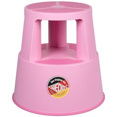 WEDO x FRNK Rollhocker Super Step – robuster Tritthocker aus Kunststoff, TÜV/GS-geprüft nach EN 14183-F, rutschfest, rollbar, Made in Germany, Höhe ca. 43 cm, Tragkraft 150 kg, Pink WEDO x FRNK Rollhocker Super Step – robuster Tritthocker aus Kunststoff, TÜV/GS-geprüft nach EN 14183-F, rutschfest, rollbar, Made in Germany, Höhe ca. 43 cm, Tragkraft 150 kg, Pink