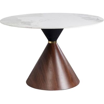 Kare Design Tisch Cono, Braun/Weiß, 120cm Durchmesser, Esstisch, Platz für 4-6 Personen, Stahlgestell in Holzoptik, Esszimmer, Wohnzimmer, Rund Kare Design Tisch Cono, Braun/Weiß, 120cm Durchmesser, Esstisch, Platz für 4-6 Personen, Stahlgestell in Holzoptik, Esszimmer, Wohnzimmer, Rund