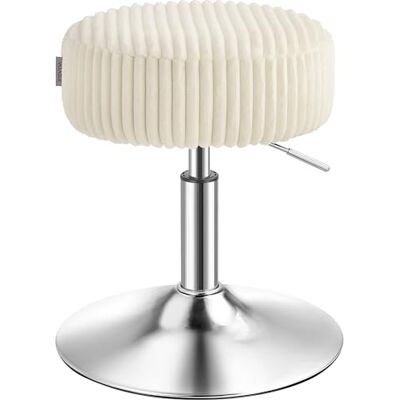 VASAGLE Schminkhocker, Schminkstuhl, Barhocker, höhenverstellbar, 360° drehbar, Cord, Dicke Polsterung, für Schlafzimmer, Küche, Esszimmer, modern, cremeweiß LJB128WD01 VASAGLE Schminkhocker, Schminkstuhl, Barhocker, höhenverstellbar, 360° drehbar, Cord, Dicke Polsterung, für Schlafzimmer, Küche, Esszimmer, modern, cremeweiß LJB128WD01