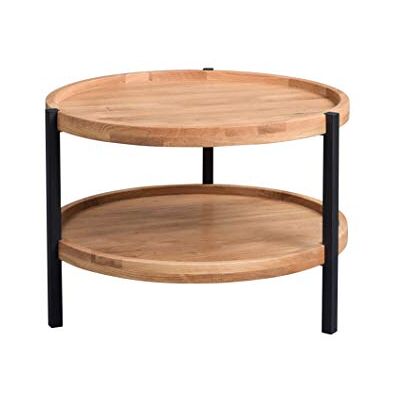 M2 Kollektion Alva 2 – Runder Couchtisch (Ø 65 cm, H 46 cm) Furnierte Wildeiche, geölt Metallgestell in Schwarz Mit zusätzlicher Ablage Modernes, industrielles Design Pflegeleicht & stabil M2 Kollektion Alva 2 – Runder Couchtisch (Ø 65 cm, H 46 cm) Furnierte Wildeiche, geölt Metallgestell in Schwarz Mit zusätzlicher Ablage Modernes, industrielles Design Pflegeleicht & stabil
