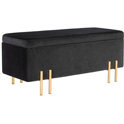 HOMCOM Sitzbank mit Stauraum Truhenbank Bettbank 100 x 40 x 42 cm Schwarz HOMCOM Sitzbank mit Stauraum Truhenbank Bettbank 100 x 40 x 42 cm Schwarz