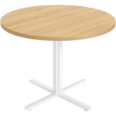 VASAGLE Esstisch rund, Esszimmertisch, klein Küchentisch für 4 Personen, Landhausstil, wasserresistente Oberfläche, 80 cm d, 74,8 cm H, für Esszimmer, Wohnzimmer, goldeichenfarben KDT082Y02 VASAGLE Esstisch rund, Esszimmertisch, klein Küchentisch für 4 Personen, Landhausstil, wasserresistente Oberfläche, 80 cm d, 74,8 cm H, für Esszimmer, Wohnzimmer, goldeichenfarben KDT082Y02