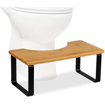 Relaxdays Toilettenhocker, Stuhlgang Unterstützung, WC Hocker Erwachsene, Bambus, HBT: 18 x 44,5 x 23 cm, Natur/schwarz Relaxdays Toilettenhocker, Stuhlgang Unterstützung, WC Hocker Erwachsene, Bambus, HBT: 18 x 44,5 x 23 cm, Natur/schwarz