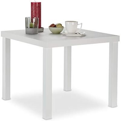 Relaxdays Beistelltisch weiß, Couchtisch quadratisch, HBT: 45 x 55 x 55 cm Relaxdays Beistelltisch weiß, Couchtisch quadratisch, HBT: 45 x 55 x 55 cm