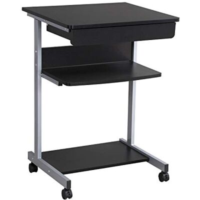 Yaheetech Computertisch Schreibtisch PC Tisch Schublade mit 4 Rollen ca. 56 x 51 x 79 cm schwarz Yaheetech Computertisch Schreibtisch PC Tisch Schublade mit 4 Rollen ca. 56 x 51 x 79 cm schwarz