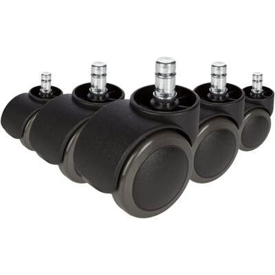 hjh OFFICE 619006 5X Hartbodenrollen 11mm / 50mm Büro-Stuhl-Rollen für Hartböden (5er Pack) hjh OFFICE 619006 5X Hartbodenrollen 11mm / 50mm Büro-Stuhl-Rollen für Hartböden (5er Pack)