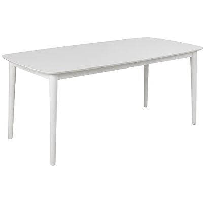 AC Design Furniture Monty Ausziehbarer Esstisch für 6 Personen, Rechteckige Tischplatte in Weiß mit Runden Beinen, Küchentisch mit Ausziehplatte, B: 180 x H: 75 x T: 90 cm AC Design Furniture Monty Ausziehbarer Esstisch für 6 Personen, Rechteckige Tischplatte in Weiß mit Runden Beinen, Küchentisch mit Ausziehplatte, B: 180 x H: 75 x T: 90 cm
