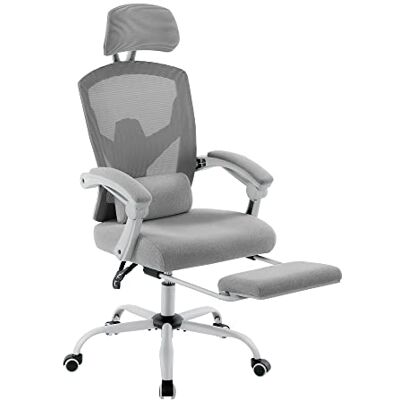 Sweetcrispy Büro-Computer-Schreibtisch Stuhl, Gaming-Stühle für Erwachsene, High-Back Mesh Rolling Swivel Reclining Stühle mit Rädern, Bequeme Lendenwirbelstütze, Bequeme Arme Grau Sweetcrispy Büro-Computer-Schreibtisch Stuhl, Gaming-Stühle für Erwachsene, High-Back Mesh Rolling Swivel Reclining Stühle mit Rädern, Bequeme Lendenwirbelstütze, Bequeme Arme Grau