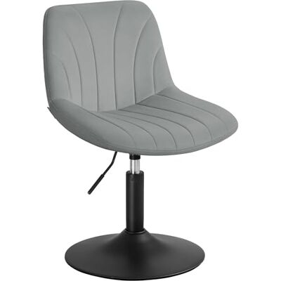 VASAGLE Schminkhocker, Schminkstuhl mit Rückenlehne, höhenverstellbar, um 360° drehbar, für Schlafzimmer, Esszimer, Samt-Bezug, Taubengrau LJB160GD01 VASAGLE Schminkhocker, Schminkstuhl mit Rückenlehne, höhenverstellbar, um 360° drehbar, für Schlafzimmer, Esszimer, Samt-Bezug, Taubengrau LJB160GD01