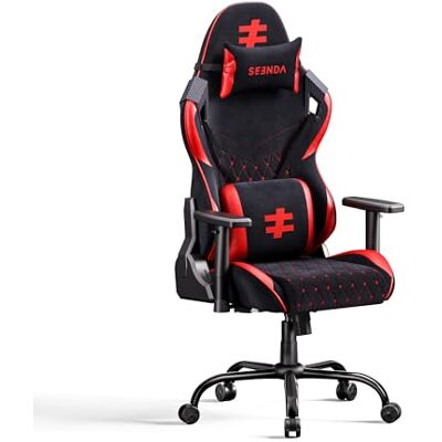 seenda GCPro-20 Gaming Stuhl Ergonomisch – PC Gaming Chair & Bürostuhl Schwerlast 181 kg BIFMA Zertifiziert Vollmetall-Rahmen 145° Verstellbare Rückenlehne Hochdichte-Schaum Schwarz/Rot seenda GCPro-20 Gaming Stuhl Ergonomisch – PC Gaming Chair & Bürostuhl Schwerlast 181 kg BIFMA Zertifiziert Vollmetall-Rahmen 145° Verstellbare Rückenlehne Hochdichte-Schaum Schwarz/Rot