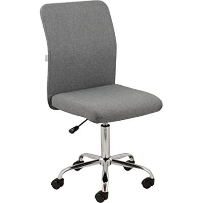 Baroni Home Bürostuhl aus Stoff, gepolsterter Bürostuhl 360° drehbar, Verstellbarer Höhe und ohne Armlehnen, ergonomischer Sitz, 44x50x110 cm, Grau Baroni Home Bürostuhl aus Stoff, gepolsterter Bürostuhl 360° drehbar, Verstellbarer Höhe und ohne Armlehnen, ergonomischer Sitz, 44x50x110 cm, Grau