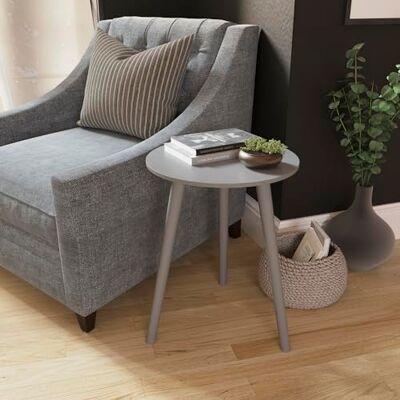 Vida Designs Runder Beistelltisch, Kleiner Beistelltisch für Wohnzimmer, Schlafzimmer, kleine Räume, einfache Montage, H51 x B40 x T40 cm (Grau) Vida Designs Runder Beistelltisch, Kleiner Beistelltisch für Wohnzimmer, Schlafzimmer, kleine Räume, einfache Montage, H51 x B40 x T40 cm (Grau)