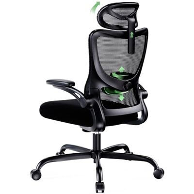 Marsail Bürostuhl Ergonomisch Schreibtischstuhl:Verstellbarer Kopfstütze Lendenwirbelstütze Klappbaren 3D Armlehnen,Computerstuhl hat Höhenverstellung,Dickes Sitzkissen,Drehstuhl Bis 300LB Belastbar Marsail Bürostuhl Ergonomisch Schreibtischstuhl:Verstellbarer Kopfstütze Lendenwirbelstütze Klappbaren 3D Armlehnen,Computerstuhl hat Höhenverstellung,Dickes Sitzkissen,Drehstuhl Bis 300LB Belastbar