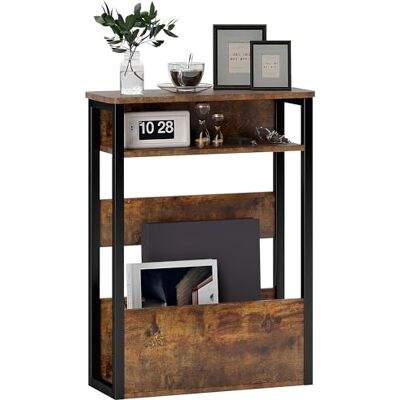 HOMCOM Industrie-Beistelltisch, 2 Ablagen, Metallrahmen, Braun HOMCOM Industrie-Beistelltisch, 2 Ablagen, Metallrahmen, Braun