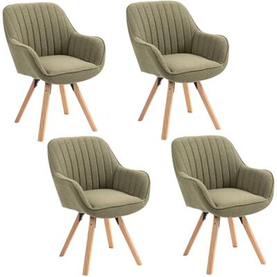 MEUBLE COSY Esszimmerstühle Drehbar 4er Set Küchenstuhl Polsterstuhl Drehstuhl mit Armlehne Sessel Schminkstuhl aus Stoff Massivholzbeine für Esszimmer Wohnzimmer Arbeitszimmer, Grün MEUBLE COSY Esszimmerstühle Drehbar 4er Set Küchenstuhl Polsterstuhl Drehstuhl mit Armlehne Sessel Schminkstuhl aus Stoff Massivholzbeine für Esszimmer Wohnzimmer Arbeitszimmer, Grün