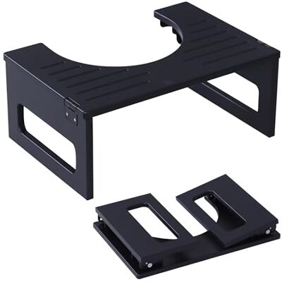 Relaxdays Toilettenhocker, klappbar, Hocker Toilettengang, Erwachsene, Bambus, rutschfest, HxBxT: 18x43x27,5 cm, schwarz Relaxdays Toilettenhocker, klappbar, Hocker Toilettengang, Erwachsene, Bambus, rutschfest, HxBxT: 18x43x27,5 cm, schwarz