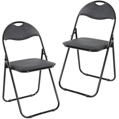 HAKU Klappstuhl gepolstert 2er Set Klappstühle bequem schwarz, gepolsterter Rücken, gepolsterter Sitz PVC-Bezug, Stahl Maße: B 44 x H 80 x T 47 cm, Style: Modern HAKU Klappstuhl gepolstert 2er Set Klappstühle bequem schwarz, gepolsterter Rücken, gepolsterter Sitz PVC-Bezug, Stahl Maße: B 44 x H 80 x T 47 cm, Style: Modern