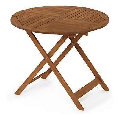 Furinno Tioman Outdoor Klapptisch mit Sonnenschirmloch, Natur, 88,9 x 88,9 x 71,88 cm Furinno Tioman Outdoor Klapptisch mit Sonnenschirmloch, Natur, 88,9 x 88,9 x 71,88 cm