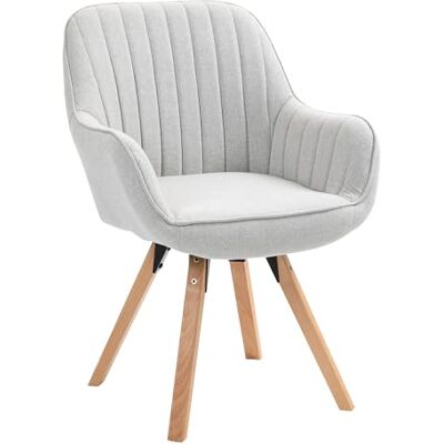 MEUBLE COSY Esszimmerstühle Drehbar 1 Stück Küchenstuhl Polsterstuhl Drehstuhl mit Armlehne Sessel Schminkstuhl aus Stoff Massivholzbeine für Esszimmer Wohnzimmer Arbeitszimmer, Beige MEUBLE COSY Esszimmerstühle Drehbar 1 Stück Küchenstuhl Polsterstuhl Drehstuhl mit Armlehne Sessel Schminkstuhl aus Stoff Massivholzbeine für Esszimmer Wohnzimmer Arbeitszimmer, Beige