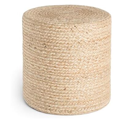 Hanse Home Looma Jute Pouf Natürlicher Sitz-Pouf aus Jute, Zylindrische Form im Boho Look, Hocker, Ottoman, Sitzhocker, Sitzkissen für Wohnzimmer, Esszimmer, Flur Natur Gold, 40x40x40 Hanse Home Looma Jute Pouf Natürlicher Sitz-Pouf aus Jute, Zylindrische Form im Boho Look, Hocker, Ottoman, Sitzhocker, Sitzkissen für Wohnzimmer, Esszimmer, Flur Natur Gold, 40x40x40