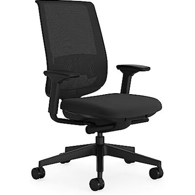 Steelcase Reply Air Ergonomischer Bürostuhl mit höhenverstellbaren Armlehnen und Lumbalstütze Onyx/Black, 58.5 x 66 x 100.5 Steelcase Reply Air Ergonomischer Bürostuhl mit höhenverstellbaren Armlehnen und Lumbalstütze Onyx/Black, 58.5 x 66 x 100.5