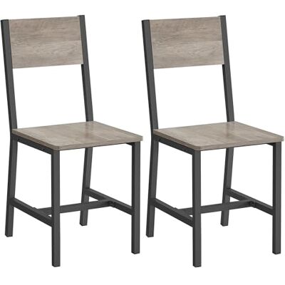 VASAGLE Esszimmerstühle, Küchenstühle, 2er Set, Metallrahmen, für Esszimmer, Wohnzimmer, Küche, Greige meliert-mattgrau LDC092G01 VASAGLE Esszimmerstühle, Küchenstühle, 2er Set, Metallrahmen, für Esszimmer, Wohnzimmer, Küche, Greige meliert-mattgrau LDC092G01