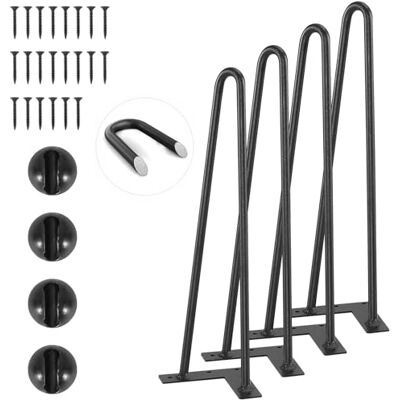 VEVOR 4er-Set Tischbeine Haarnadelbein 406mm hoch 110x110mm Montageplatte Kohlenstoffstahl Pulverbeschichtet Hairpinlegs 227kg Tragfähigkeit Ideal für Küchentische Wohnzimmerkonsolen Studio-Tische VEVOR 4er-Set Tischbeine Haarnadelbein 406mm hoch 110x110mm Montageplatte Kohlenstoffstahl Pulverbeschichtet Hairpinlegs 227kg Tragfähigkeit Ideal für Küchentische Wohnzimmerkonsolen Studio-Tische