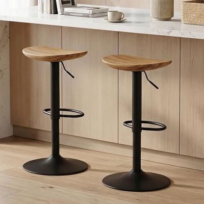 Kidol & Shellder Barhocker 2er Set Esszimmerstühle Hellbraun, Massivholz Höhenverstellbar 360° Drehbar, Schwarz Stabiler Metallsockel Einfach zu Montieren, Industrielles Modernes Zuhause Küchentheke… Kidol & Shellder Barhocker 2er Set Esszimmerstühle Hellbraun, Massivholz Höhenverstellbar 360° Drehbar, Schwarz Stabiler Metallsockel Einfach zu Montieren, Industrielles Modernes Zuhause Küchentheke…