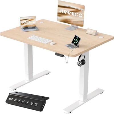 JUMMICO Höhenverstellbarer Schreibtisch mit USB-Ladeanschluss,Schreibtisch Höhenverstellbar Elektrisch 80 x 60 cm, Steh-Sitz Tisch Stehpult Verstellbarer Computertisch,Standing Desk,Beige JUMMICO Höhenverstellbarer Schreibtisch mit USB-Ladeanschluss,Schreibtisch Höhenverstellbar Elektrisch 80 x 60 cm, Steh-Sitz Tisch Stehpult Verstellbarer Computertisch,Standing Desk,Beige