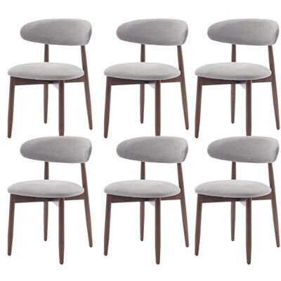 COLAMY Esszimmerstühle 6er Set, Polsternder Stühle Esszimmer mit Rückenlehne, Moderne Küchenstühle Gepolstert, Stoff Dining Chairs mit Back und Holzbeinen für Esszimmer, Küche, Restaurant, Hellgrau COLAMY Esszimmerstühle 6er Set, Polsternder Stühle Esszimmer mit Rückenlehne, Moderne Küchenstühle Gepolstert, Stoff Dining Chairs mit Back und Holzbeinen für Esszimmer, Küche, Restaurant, Hellgrau