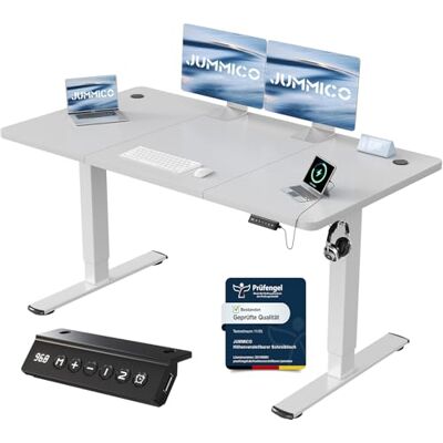 JUMMICO Höhenverstellbarer Schreibtisch mit USB-Ladeanschluss,Schreibtisch Höhenverstellbar Elektrisch 140 x 60 cm, Steh-Sitz Tisch Stehpult Verstellbarer Computertisch,Standing Desk,Grau JUMMICO Höhenverstellbarer Schreibtisch mit USB-Ladeanschluss,Schreibtisch Höhenverstellbar Elektrisch 140 x 60 cm, Steh-Sitz Tisch Stehpult Verstellbarer Computertisch,Standing Desk,Grau