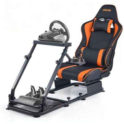 VEVOR Lenkradständer, Simulator-Cockpit mit Doppelschienen-Doppelarm, passend für Logitech G25, G27, G29, G920, G923, Thrustmaster T300RS, TX F458, T500RS, T3PA-PRO (F1/GT) und CSR-Pedale VEVOR Lenkradständer, Simulator-Cockpit mit Doppelschienen-Doppelarm, passend für Logitech G25, G27, G29, G920, G923, Thrustmaster T300RS, TX F458, T500RS, T3PA-PRO (F1/GT) und CSR-Pedale