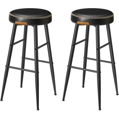 VASAGLE EKHO Kollektion Barhocker, 2er Set, Barstuhl, Küchenstuhl, Kunstleder, Mid-Century-Modern-Stil, 76,2 cm hoch, für Küche, Esszimmer, einfacher Aufbau, tintenschwarz LBC090B01V1 VASAGLE EKHO Kollektion Barhocker, 2er Set, Barstuhl, Küchenstuhl, Kunstleder, Mid-Century-Modern-Stil, 76,2 cm hoch, für Küche, Esszimmer, einfacher Aufbau, tintenschwarz LBC090B01V1