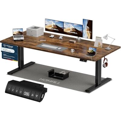 Homall Höhenverstellbarer Schreibtisch 200x80cm mit USB-A Ladeanschluss, Elektrischer Schreibtisch mit Kabel Management Tray, Standing Desk mit 3 Memory Funktion, Computertisch Braun Homall Höhenverstellbarer Schreibtisch 200x80cm mit USB-A Ladeanschluss, Elektrischer Schreibtisch mit Kabel Management Tray, Standing Desk mit 3 Memory Funktion, Computertisch Braun