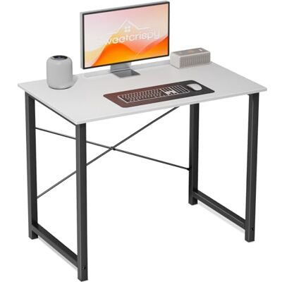 Sweetcrispy Schreibtisch, Kleiner Tisch 80 x 50 x 75.4cm (31in), Computertisch Metallgestell, Bürotisch für Arbeitszimmer, Schlafzimmer, Wohnzimmer, Study Table Desk, Weiß Sweetcrispy Schreibtisch, Kleiner Tisch 80 x 50 x 75.4cm (31in), Computertisch Metallgestell, Bürotisch für Arbeitszimmer, Schlafzimmer, Wohnzimmer, Study Table Desk, Weiß