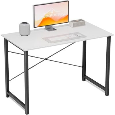 Sweetcrispy Schreibtisch, Kleiner Tisch 101.6 x 50 x 75.4cm (40in), Computertisch Metallgestell, Bürotisch für Arbeitszimmer, Schlafzimmer, Wohnzimmer, Study Table Desk, Weiß Sweetcrispy Schreibtisch, Kleiner Tisch 101.6 x 50 x 75.4cm (40in), Computertisch Metallgestell, Bürotisch für Arbeitszimmer, Schlafzimmer, Wohnzimmer, Study Table Desk, Weiß