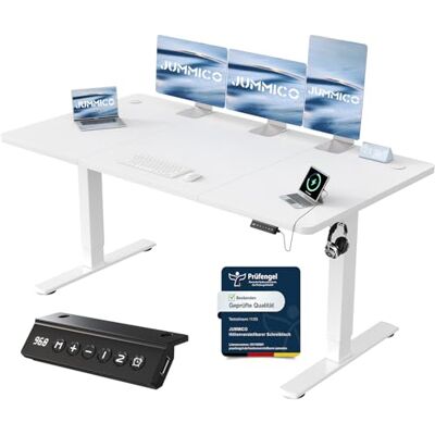 JUMMICO Höhenverstellbarer Schreibtisch mit USB-Ladeanschluss,Schreibtisch Höhenverstellbar Elektrisch 160 x 70 cm, Steh-Sitz Tisch Stehpult Verstellbarer Computertisch,Standing Desk,Weiß JUMMICO Höhenverstellbarer Schreibtisch mit USB-Ladeanschluss,Schreibtisch Höhenverstellbar Elektrisch 160 x 70 cm, Steh-Sitz Tisch Stehpult Verstellbarer Computertisch,Standing Desk,Weiß