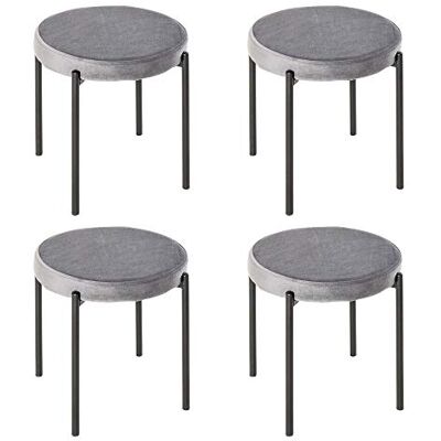 HOMCOM - Velvet Hocker-Set - Grau - Hocker HOMCOM - Velvet Hocker-Set - Grau - Hocker