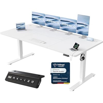 JUMMICO Höhenverstellbarer Schreibtisch mit USB-Ladeanschluss,Schreibtisch Höhenverstellbar Elektrisch 200 x 80 cm, Steh-Sitz Tisch Stehpult Verstellbarer Computertisch,Standing Desk,Weiß JUMMICO Höhenverstellbarer Schreibtisch mit USB-Ladeanschluss,Schreibtisch Höhenverstellbar Elektrisch 200 x 80 cm, Steh-Sitz Tisch Stehpult Verstellbarer Computertisch,Standing Desk,Weiß