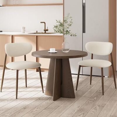 COLAMY Moderne Polsterstuhl Essstühle 2er Set, Küchenstuhl Esszimmerstühle mit Fester Rückenlehne, Stoff Esszimmerstühl mit Metallbeinen für Esszimmer, Küche, Restaurant, Beige COLAMY Moderne Polsterstuhl Essstühle 2er Set, Küchenstuhl Esszimmerstühle mit Fester Rückenlehne, Stoff Esszimmerstühl mit Metallbeinen für Esszimmer, Küche, Restaurant, Beige