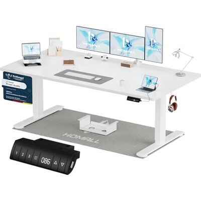 Homall Höhenverstellbarer Schreibtisch 180x80 cm, Schreibtisch Höhenverstellbar, Elektrischer Schreibtisch mit Vierteilige Tischplatte, Computertisch mit Memory Funktion,Standing Desk Homall Höhenverstellbarer Schreibtisch 180x80 cm, Schreibtisch Höhenverstellbar, Elektrischer Schreibtisch mit Vierteilige Tischplatte, Computertisch mit Memory Funktion,Standing Desk