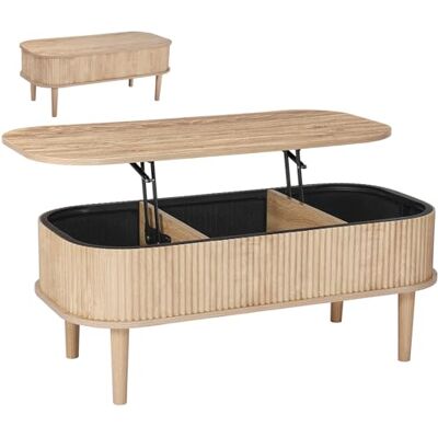VEVOR Couchtisch Höhenverstellbar 1000x480x405-545 mm, Wohnzimmertisch mit Stauraum, Ausziehbarer Kaffeetisch im Mid-Century-Stil aus MDF, Hubtischplatte für Zuhause & Büro, Naturholz VEVOR Couchtisch Höhenverstellbar 1000x480x405-545 mm, Wohnzimmertisch mit Stauraum, Ausziehbarer Kaffeetisch im Mid-Century-Stil aus MDF, Hubtischplatte für Zuhause & Büro, Naturholz