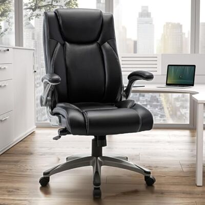 COLAMY Bürostuhl Ergonomisch, Ergonomischer Büro 360° Drehstuhl für Office, Chefsessel mit Hoher Rückenlehne, Schreibtischstuhl Lederstuhl mit Verstellbarer Neigungsverschluss, Schwarz COLAMY Bürostuhl Ergonomisch, Ergonomischer Büro 360° Drehstuhl für Office, Chefsessel mit Hoher Rückenlehne, Schreibtischstuhl Lederstuhl mit Verstellbarer Neigungsverschluss, Schwarz