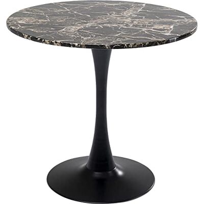 Kare Design Tisch Schickeria, Schwarz, D80cm, Marmor-Optik, 2-4 Personen, Rund, einfacher Aufbau, Platzsparend, Esszimmertisch, Besprechungstisch für Office, 74x80x80 cm (HxBxT) Kare Design Tisch Schickeria, Schwarz, D80cm, Marmor-Optik, 2-4 Personen, Rund, einfacher Aufbau, Platzsparend, Esszimmertisch, Besprechungstisch für Office, 74x80x80 cm (HxBxT)