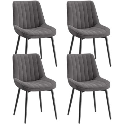 COLAMY Samt Esszimmerstühle 4er Set – Gepolsterte Stühle für Esszimmer & Küche mit Metallbeinen, Dickem Sitzpolster & Rutschfesten Füßen, Grau COLAMY Samt Esszimmerstühle 4er Set – Gepolsterte Stühle für Esszimmer & Küche mit Metallbeinen, Dickem Sitzpolster & Rutschfesten Füßen, Grau