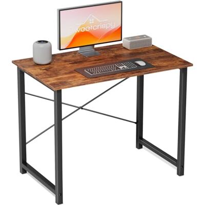 Sweetcrispy Schreibtisch, Kleiner Tisch 80 x 50 x 75.4cm (31in), Computertisch Metallgestell, Bürotisch für Arbeitszimmer, Schlafzimmer, Wohnzimmer, Study Table Desk, Braun Sweetcrispy Schreibtisch, Kleiner Tisch 80 x 50 x 75.4cm (31in), Computertisch Metallgestell, Bürotisch für Arbeitszimmer, Schlafzimmer, Wohnzimmer, Study Table Desk, Braun